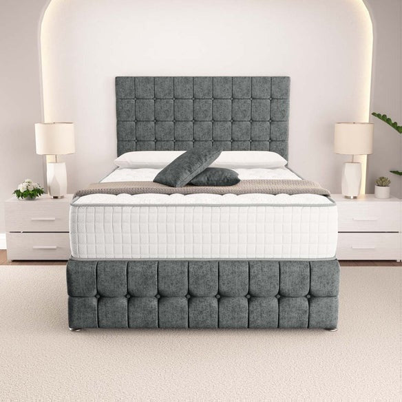 Rio Divan Bed - Charcoal Chenille