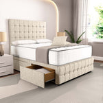 Rio Divan Bed - Cream Chenille