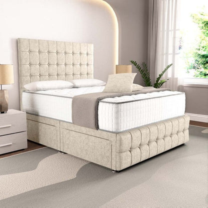 Rio Divan Bed - Cream Chenille