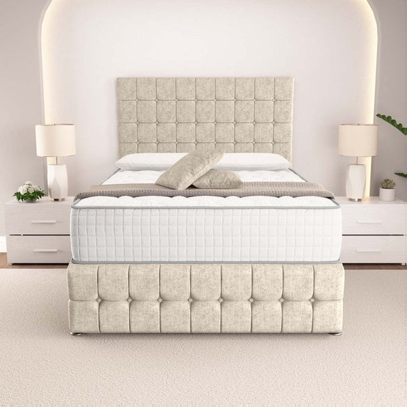 Rio Divan Bed - Cream Chenille