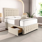 Rio Divan Bed - Cream Plush Velvet