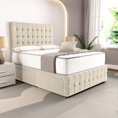 Rio Divan Bed - Cream Plush Velvet