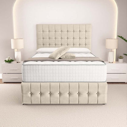 Rio Divan Bed - Cream Plush Velvet