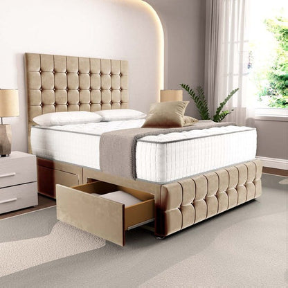 Rio Divan Bed - Mink Plush Velvet