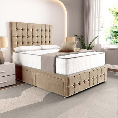 Rio Divan Bed - Mink Plush Velvet
