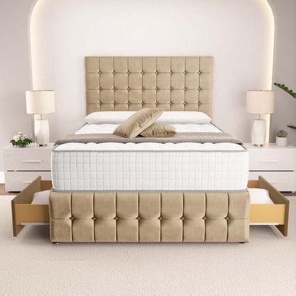 Rio Divan Bed - Mink Plush Velvet