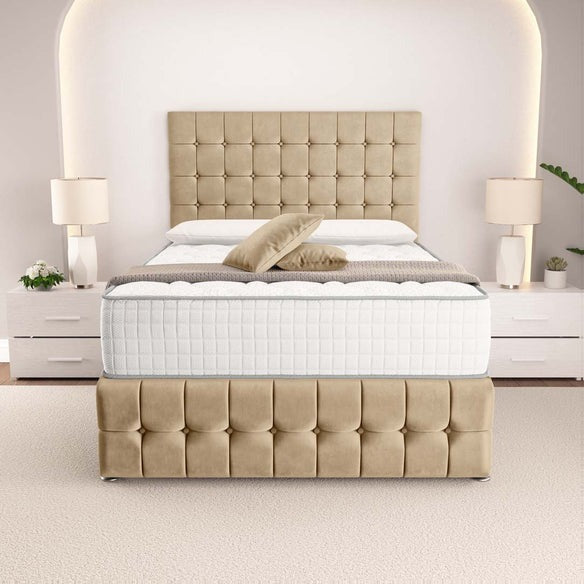 Rio Divan Bed - Mink Plush Velvet