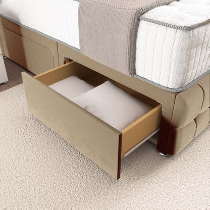 Rio Divan Bed - Mink Plush Velvet