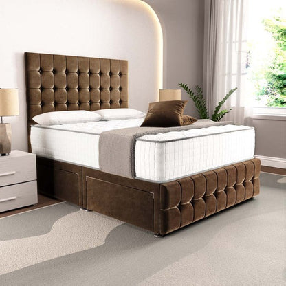 Rio Divan Bed - Mocca Plush Velvet