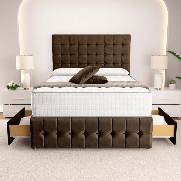 Rio Divan Bed - Mocca Plush Velvet