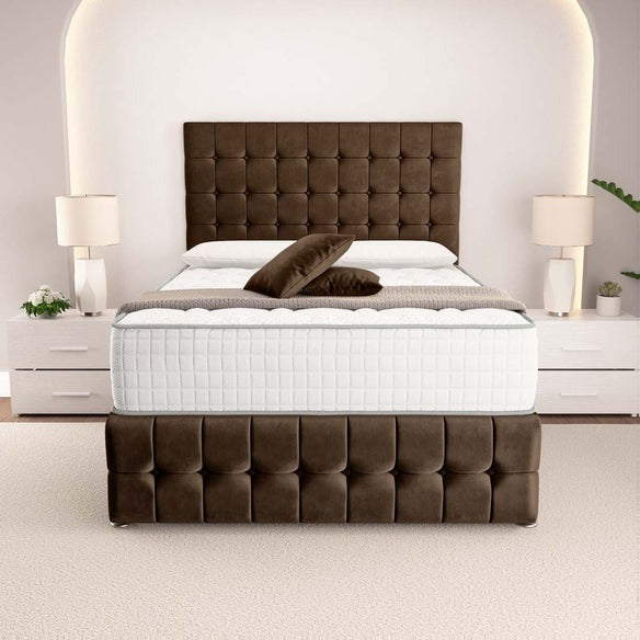 Rio Divan Bed - Mocca Plush Velvet