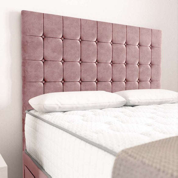 Rio Divan Bed - Pink Plush Velvet