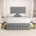 Rio Divan Bed - Silver Chenille