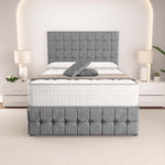 Rio Divan Bed - Silver Chenille