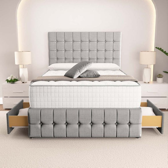 Rio Divan Bed - Silver Linoso