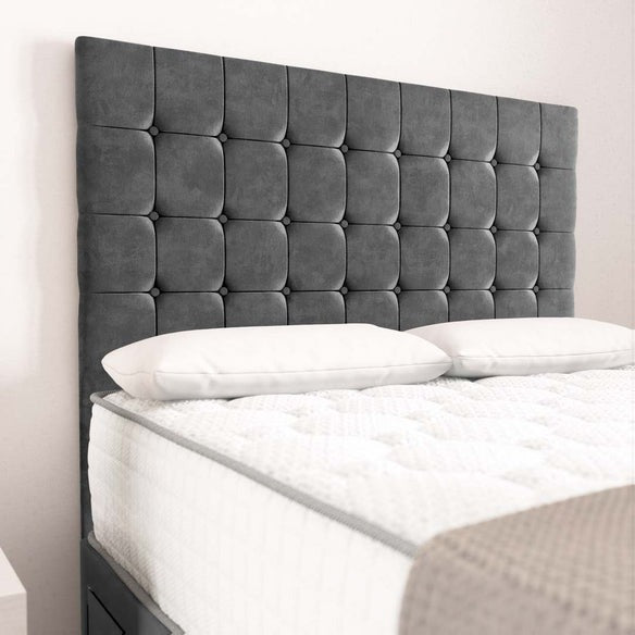 Rio Divan Bed - Steel Plush Velvet