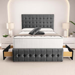Rio Divan Bed - Steel Plush Velvet