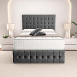 Rio Divan Bed - Steel Plush Velvet