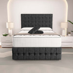 Rio Ottoman Divan Bed - Black Chenille