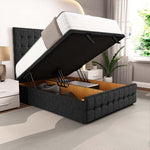 Rio Ottoman Divan Bed - Black Chenille