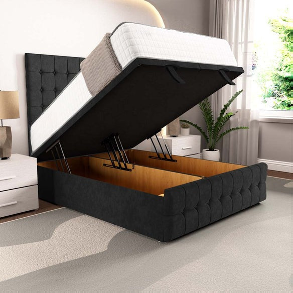Rio Ottoman Divan Bed - Black Naples