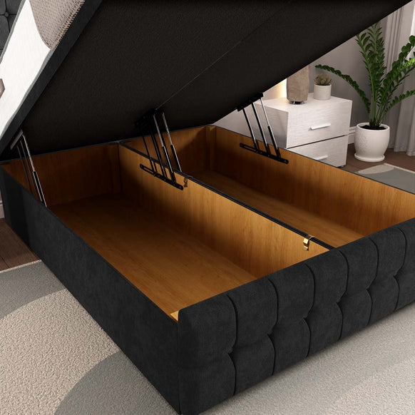 Rio Ottoman Divan Bed - Black Naples