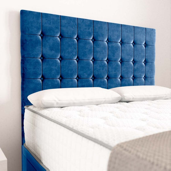 Rio Ottoman Divan Bed - Blue Plush Velvet