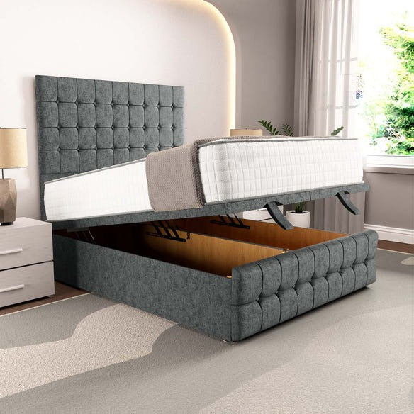 Rio Ottoman Divan Bed - Charcoal Chenille