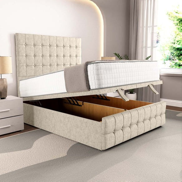 Rio Ottoman Divan Bed - Cream Chenille