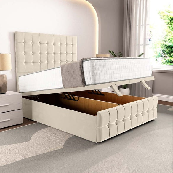 Rio Ottoman Divan Bed - Cream Plush Velvet
