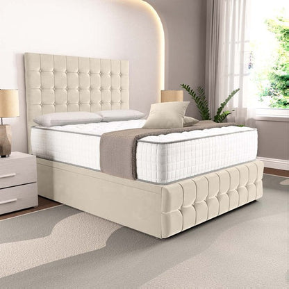 Rio Ottoman Divan Bed - Cream Plush Velvet