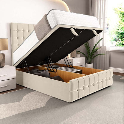 Rio Ottoman Divan Bed - Cream Plush Velvet