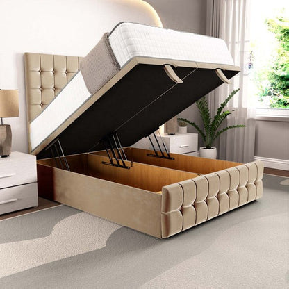 Rio Ottoman Divan Bed - Mink Plush Velvet