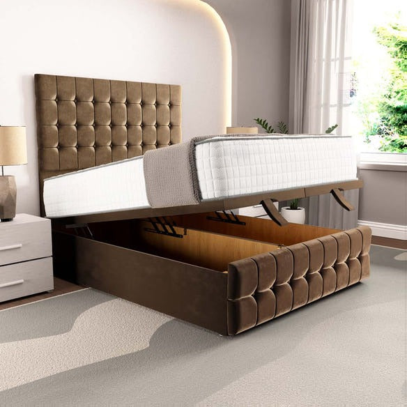 Rio Ottoman Divan Bed - Mocca Plush Velvet