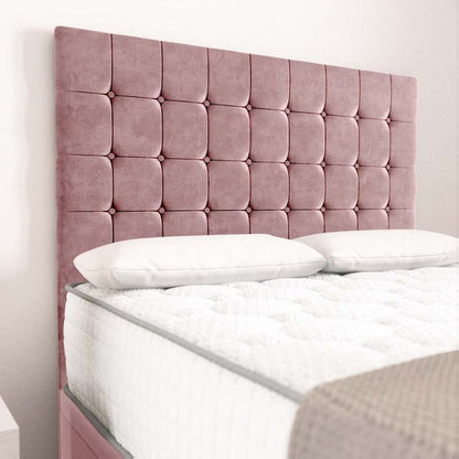Rio Ottoman Divan Bed - Pink Plush Velvet