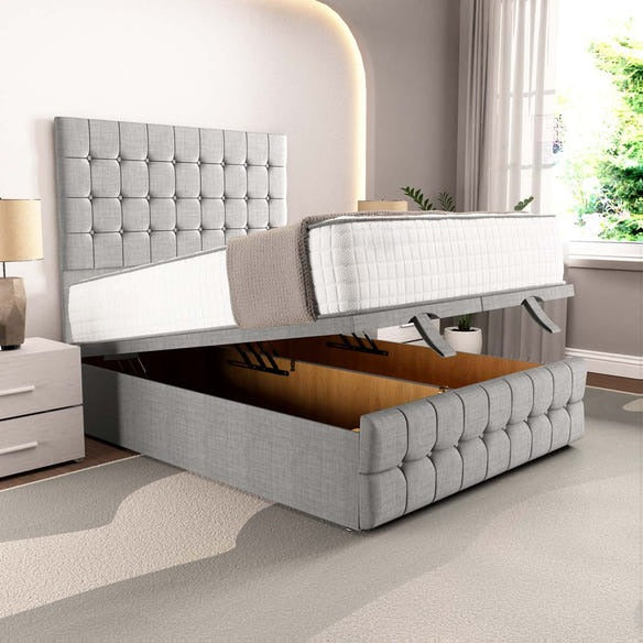 Rio Ottoman Divan Bed - Silver Linoso