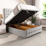 Rio Ottoman Divan Bed - Silver Linoso