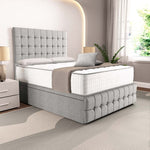 Rio Ottoman Divan Bed - Silver Linoso