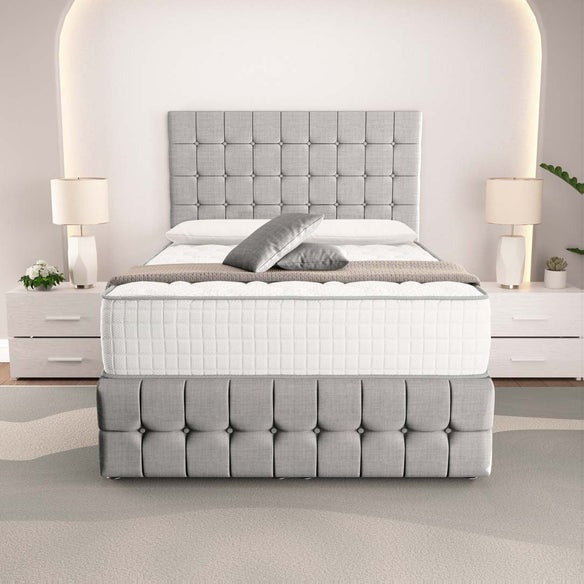 Rio Ottoman Divan Bed - Silver Linoso