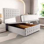 Rio Ottoman Divan Bed - Silver Plush Velvet