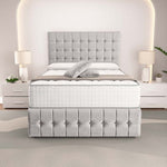 Rio Ottoman Divan Bed - Silver Plush Velvet