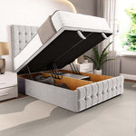 Rio Ottoman Divan Bed - Silver Plush Velvet