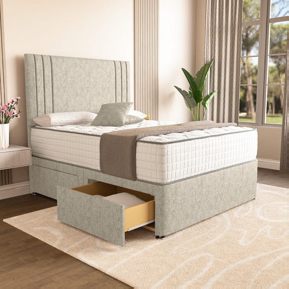 Rome Divan Bed - Cream Chenille
