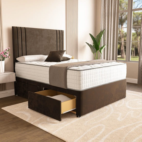 Rome Divan Bed - Mocca Plush Velvet