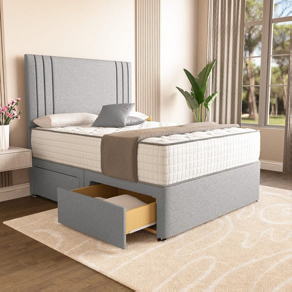 Rome Divan Bed - Silver Linoso