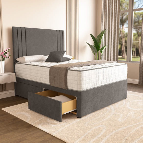 Rome Divan Bed - Slate Grey Naples