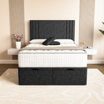Rome Ottoman Divan Bed - Black Chenille