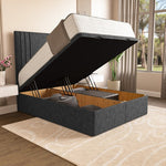Rome Ottoman Divan Bed - Black Chenille