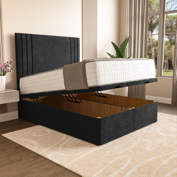 Rome Ottoman Divan Bed - Black Naples