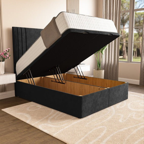 Rome Ottoman Divan Bed - Black Naples